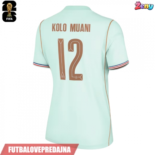 Lacne Ženy Futbalové dres Francúzsko Randal Kolo Muani #12 MS 2026 Krátky Rukáv - Preč